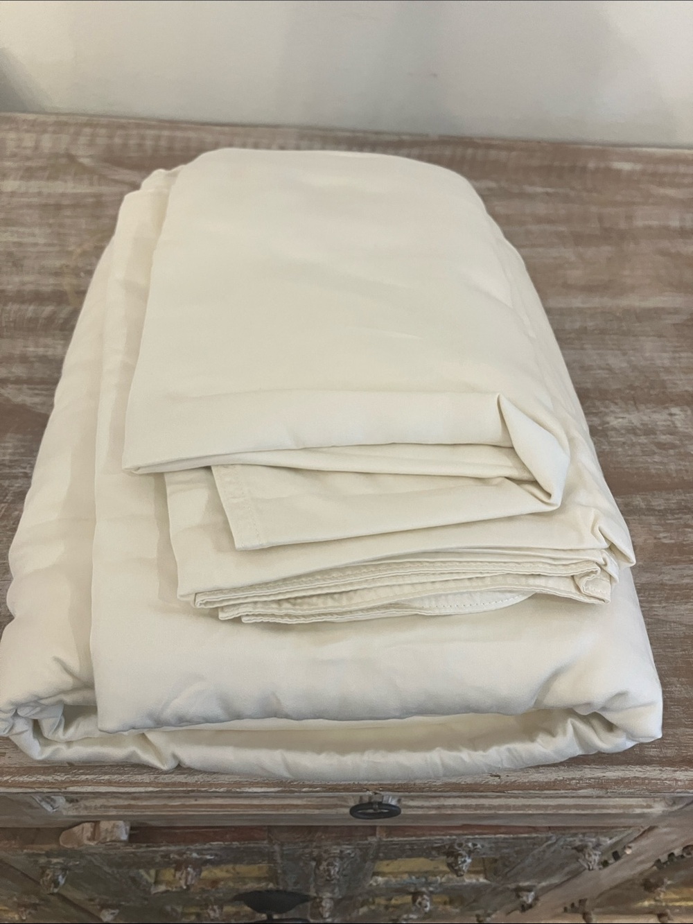 Quince Bamboo Duvet and Sham Set in Ivory NWOT King/Cal King